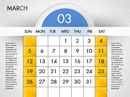 2017 calendário para PowerPoint, Deslizar 4, 04000, Timelines & Calendars — PoweredTemplate.com