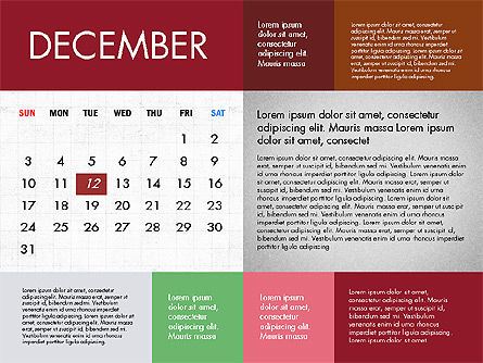 Calendario 2017 en Diseño Plano, Diapositiva 13, 04001, Timelines & Calendars — PoweredTemplate.com