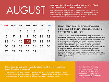 Calendario 2017 en Diseño Plano, Diapositiva 9, 04001, Timelines & Calendars — PoweredTemplate.com