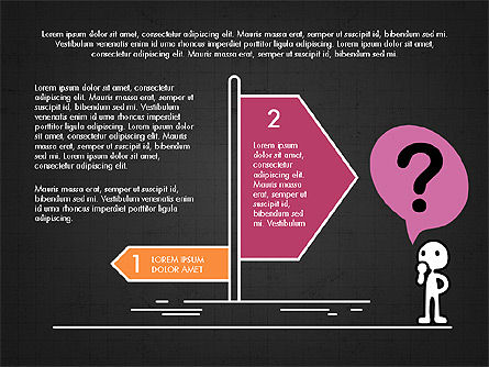 Concepto de personaje confundido con flechas de dirección diferente deslice la cubierta, Diapositiva 10, 04018, Plantillas de presentación — PoweredTemplate.com
