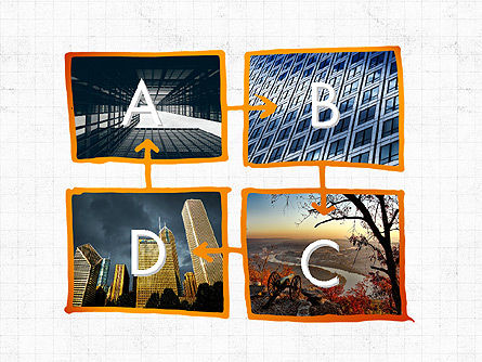 Aliran Proses Dengan Bentuk Kreatif, Templat PowerPoint, 04019, Bagan Alur — PoweredTemplate.com