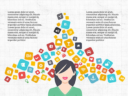 Social Media Flat Designed Presentation Concept, 04024, Presentation Templates — PoweredTemplate.com