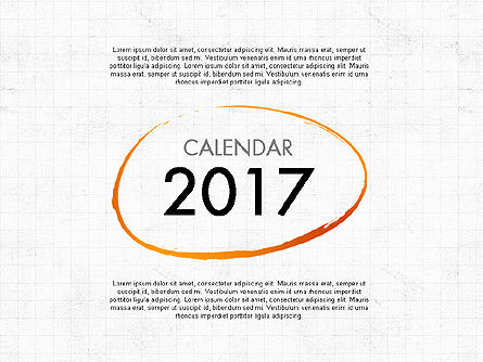 PowerPoint 템플릿 용 2017 캘린더, 파워 포인트 템플릿, 04034, Timelines & Calendars — PoweredTemplate.com