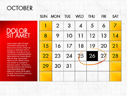 PowerPointテンプレートの2017カレンダー, スライド 11, 04034, Timelines & Calendars — PoweredTemplate.com