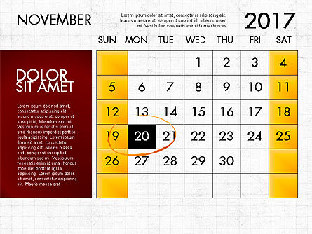 PowerPointテンプレートの2017カレンダー, スライド 12, 04034, Timelines & Calendars — PoweredTemplate.com