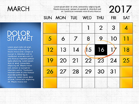 PowerPointテンプレートの2017カレンダー, スライド 4, 04034, Timelines & Calendars — PoweredTemplate.com