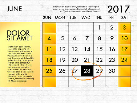 2017 Kalender für PowerPoint Vorlage, Folie 7, 04034, Timelines & Calendars — PoweredTemplate.com
