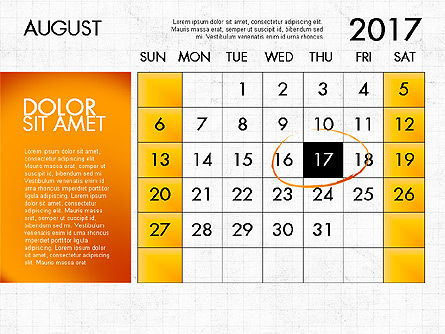 PowerPointテンプレートの2017カレンダー, スライド 9, 04034, Timelines & Calendars — PoweredTemplate.com
