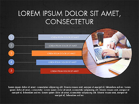 Agenda Slide Deck, Diapositiva 9, 04035, Diagramas de la etapa — PoweredTemplate.com