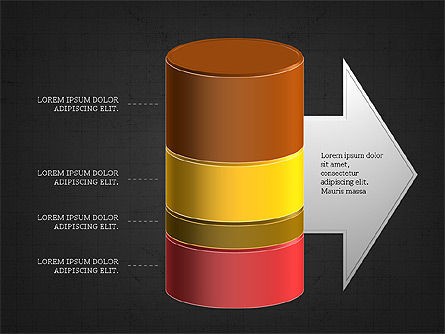 Diagramme de cylindre empilé 3d, Diapositive 16, 04050, Modèles commerciaux — PoweredTemplate.com