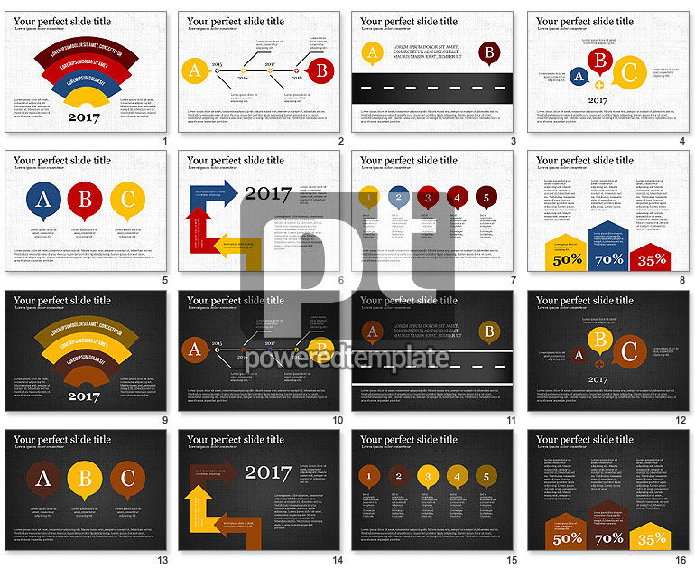 Bentuk Infografis Desain Datar