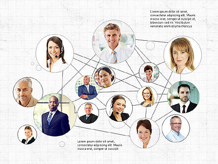 Concept de réseautage et de présentation d'équipe, Diapositive 5, 04065, Timelines & Calendars — PoweredTemplate.com
