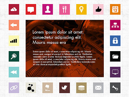 Modèle de présentation de brochure avec des icônes, Diapositive 4, 04066, Icônes — PoweredTemplate.com