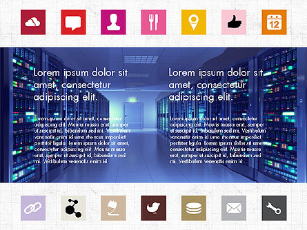 Modèle de présentation de brochure avec des icônes, Diapositive 5, 04066, Icônes — PoweredTemplate.com