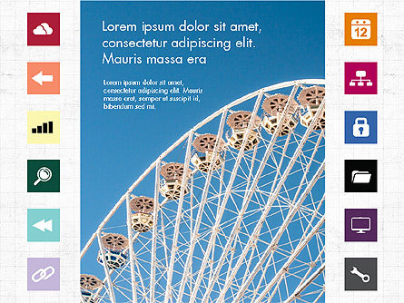 Modèle de présentation de brochure avec des icônes, Diapositive 6, 04066, Icônes — PoweredTemplate.com