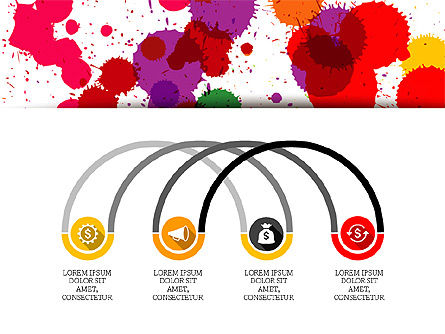 Processus et icônes slide deck, Diapositive 5, 04077, Schémas de procédés — PoweredTemplate.com