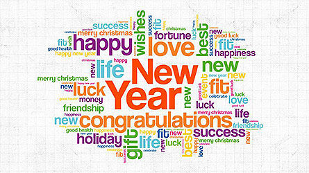 New Year Congratulations and Wishes Presentation Concept, PowerPoint Template, 04088, Presentation Templates — PoweredTemplate.com