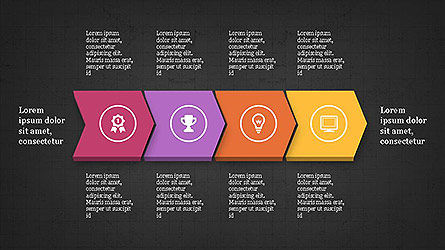 Sequential Process with Icons Presentation Template, Slide 14, 04106, Process Diagrams — PoweredTemplate.com