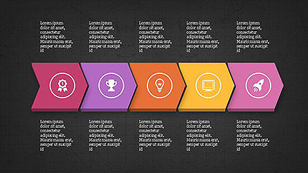 Sequential Process with Icons Presentation Template, Slide 15, 04106, Process Diagrams — PoweredTemplate.com
