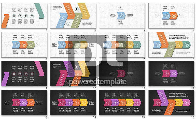 Sequential Process with Icons Presentation Template