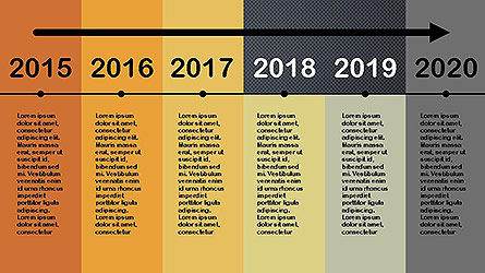 Línea de tiempo de diseño plano, Diapositiva 10, 04111, Timelines & Calendars — PoweredTemplate.com