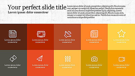 Grid lay-out brochure presentatie in platte ontwerp, PowerPoint-sjabloon, 04129, Presentatie Templates — PoweredTemplate.com
