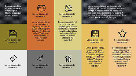 Grid Layout Folleto Presentación En Diseño Plano, Diapositiva 12, 04129, Plantillas de presentación — PoweredTemplate.com