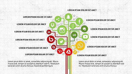 社交媒体营利表现模板, PowerPoint模板, 04134, 演示模板 — PoweredTemplate.com