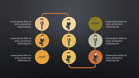 Organigrama con personajes, Diapositiva 11, 04142, Organigramas — PoweredTemplate.com