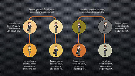 Organigrama con personajes, Diapositiva 13, 04142, Organigramas — PoweredTemplate.com