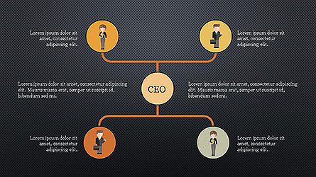 Org Chart with Characters, Slide 14, 04142, Organizational Charts — PoweredTemplate.com