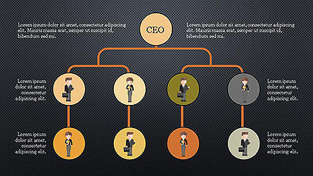 Org Chart with Characters, Slide 15, 04142, Organizational Charts — PoweredTemplate.com