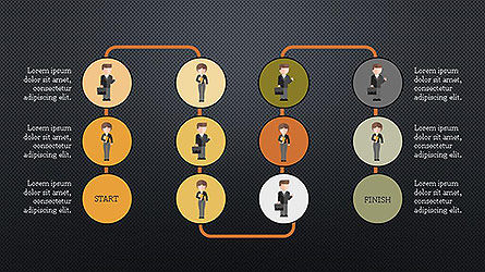 Organigramme avec les personnages, Diapositive 16, 04142, Graphiques organisationnels — PoweredTemplate.com