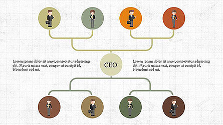 Org Chart with Characters, Slide 2, 04142, Organizational Charts — PoweredTemplate.com