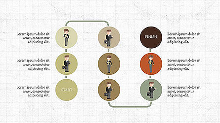 Organigrama con personajes, Diapositiva 3, 04142, Organigramas — PoweredTemplate.com