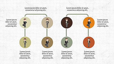 Organigrama con personajes, Diapositiva 5, 04142, Organigramas — PoweredTemplate.com
