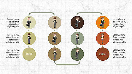 Organigrama con personajes, Diapositiva 8, 04142, Organigramas — PoweredTemplate.com