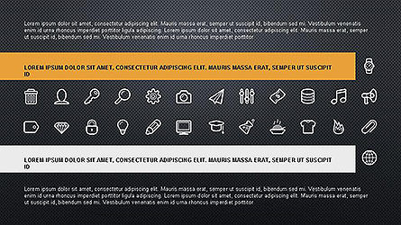 Diseño de cuadrícula presentación plantilla con iconos, Diapositiva 13, 04144, Iconos — PoweredTemplate.com