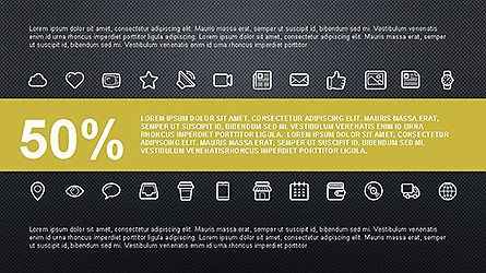 아이콘이있는 그리드 레이아웃 프리젠 테이션 템플릿, 슬라이드 14, 04144, 아이콘 — PoweredTemplate.com