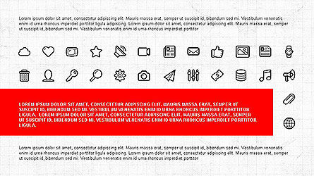 Grid layout presentatiesjabloon met pictogrammen, Dia 3, 04144, Icoontjes — PoweredTemplate.com