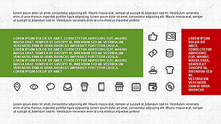Grid layout apresentação modelo com ícones, Deslizar 4, 04144, Ícones — PoweredTemplate.com