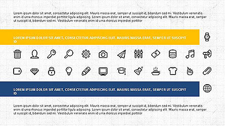 Grid layout presentatiesjabloon met pictogrammen, Dia 5, 04144, Icoontjes — PoweredTemplate.com