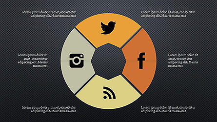 Diagrama Circular, Diapositiva 16, 04146, Gráficos circulares — PoweredTemplate.com