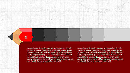 鉛筆ステージの概念図, PowerPointテンプレート, 04155, 段階図 — PoweredTemplate.com