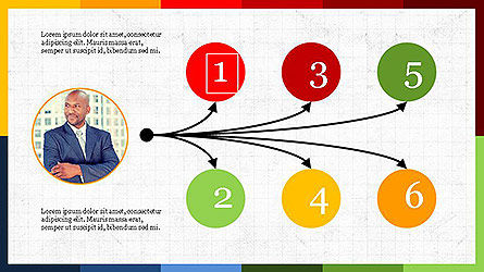 Kleurrijke opties presentatiesjabloon, Dia 7, 04161, Procesdiagrammen — PoweredTemplate.com