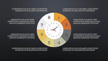 Colorful diagramas de processo circular, Deslizar 10, 04163, Gráficos circulares — PoweredTemplate.com