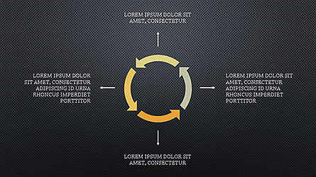 Colorful diagramas de processo circular, Deslizar 11, 04163, Gráficos circulares — PoweredTemplate.com