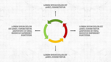 Colorati diagrammi di processo circolari, Slide 3, 04163, Grafici a Torta — PoweredTemplate.com