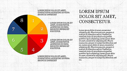 Colorful diagramas de processo circular, Deslizar 7, 04163, Gráficos circulares — PoweredTemplate.com