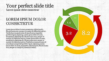 다채로운 순환 프로세스 다이어그램, 슬라이드 8, 04163, 파이 차트 — PoweredTemplate.com